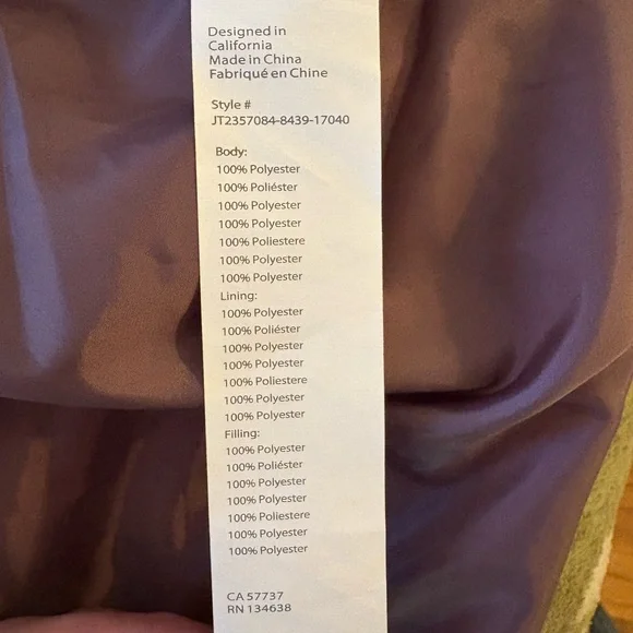 Fabletics Mauve Two-Tone Puffer Jacket - Picture 5 of 5